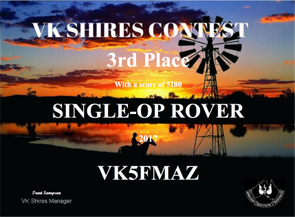 VK5FMAZ 2017 VK Shires 3rd place